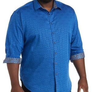 Big Discount on This Robert Graham 5 XL Men's Electric Blue Patterned Shirt